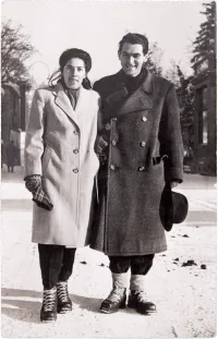 Foto von Trude und Berthold Simonsohn im Schnee